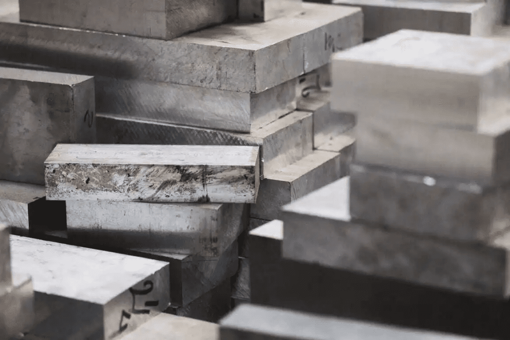 stacked rectangular steel bars