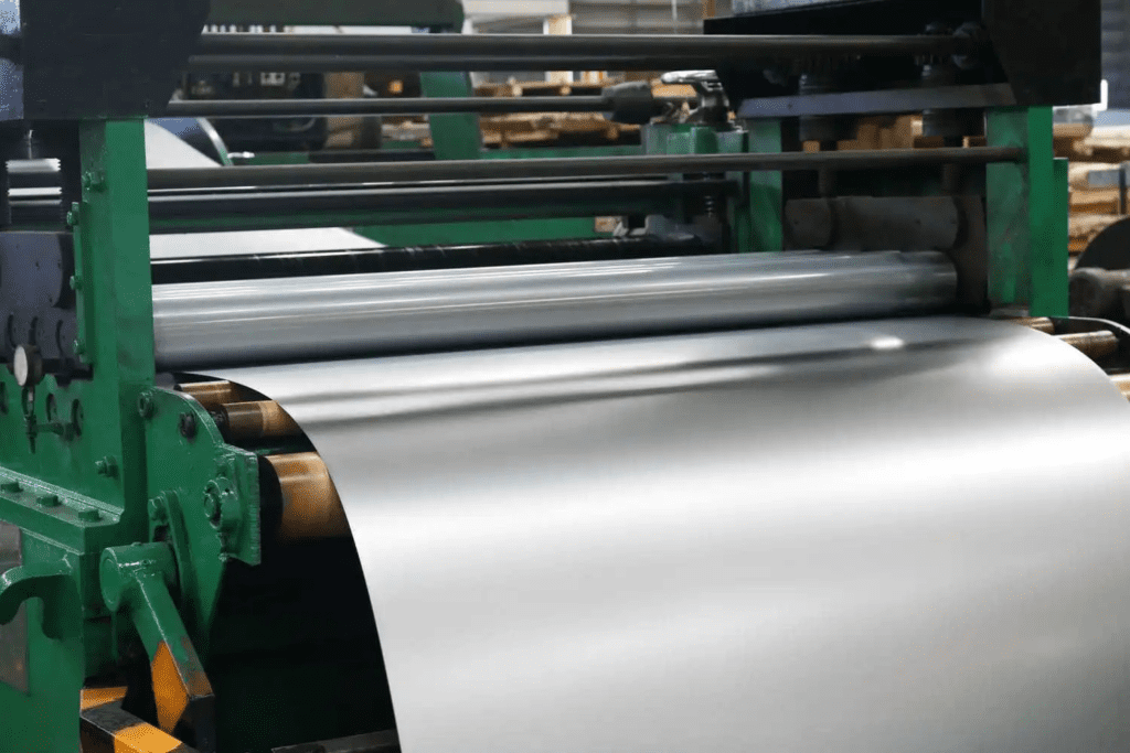 steel sheet getting processed