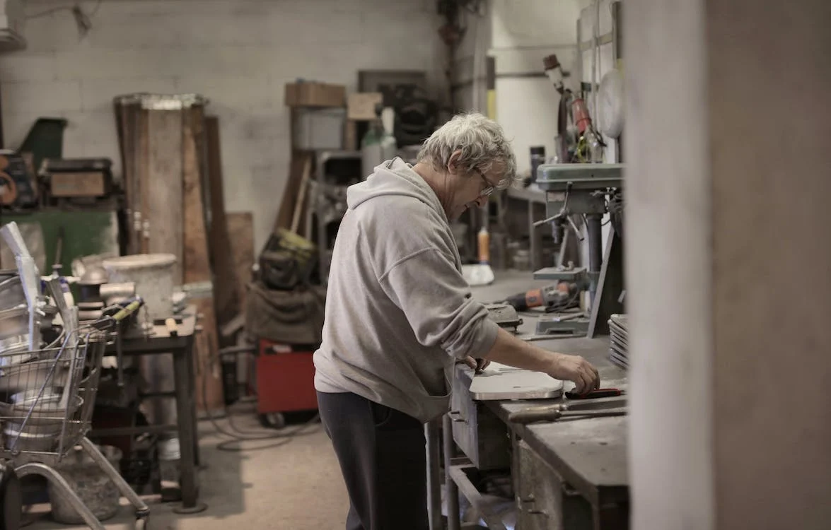 man working at his workshop