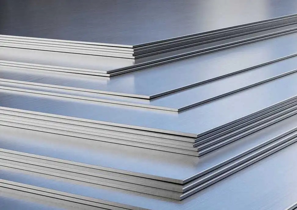 stainless steel square plates placed on top of each other